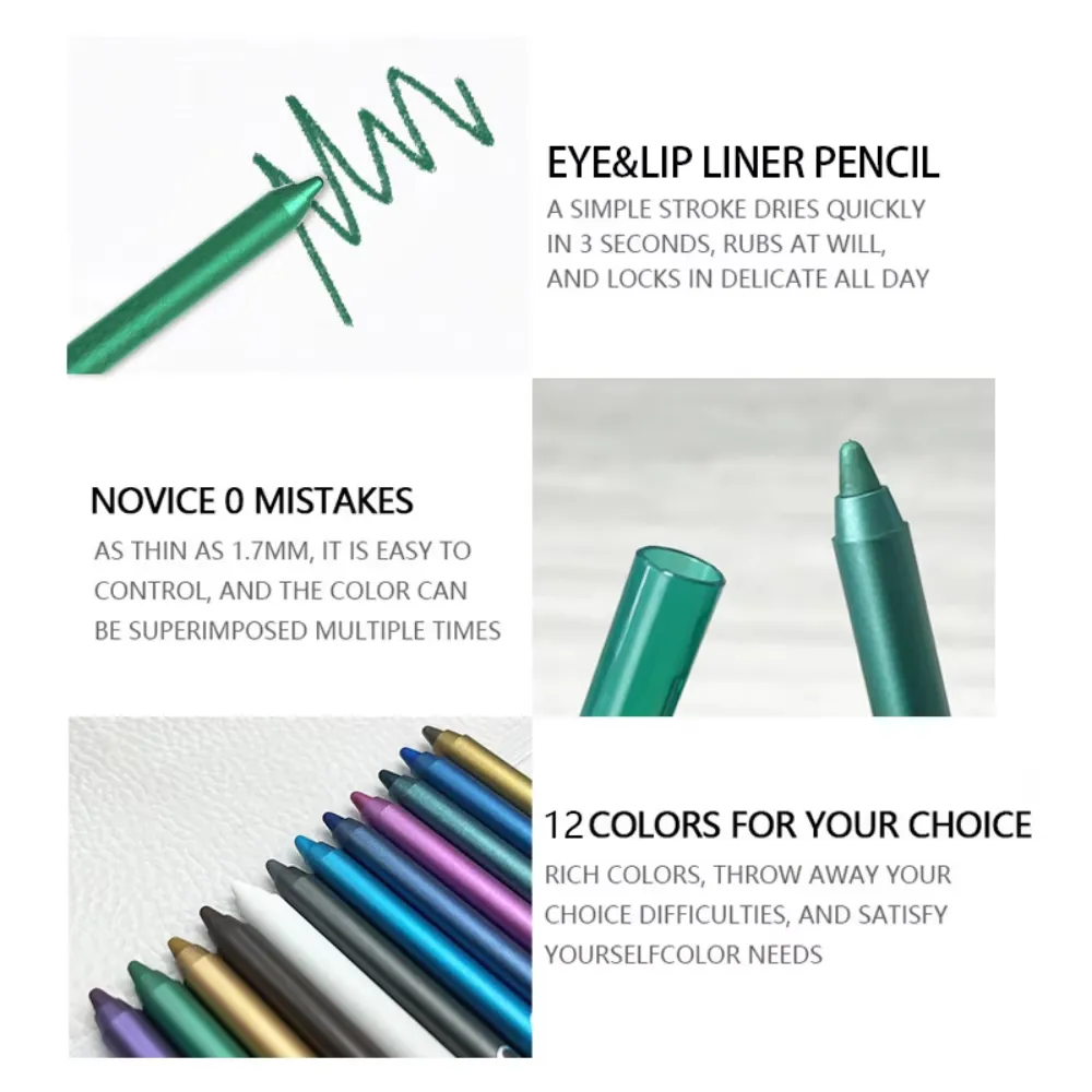 12 farben Bunte Eyeliner Lip Liner Bleistift Wasserdicht Creme Eye Liner Stift Dual Verwenden Augen & Lippen Make-Up Halloween Cosplay partyMakeup