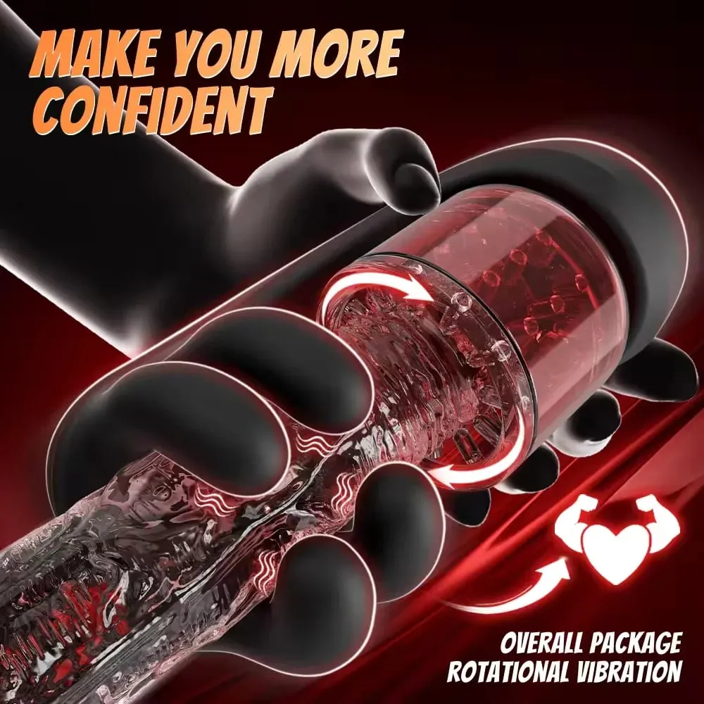 Electric Male Penis Stimulator Massager Trainer 9 Vibration Rotation Modes USB Masturbation Cup Adult Supplies Sex Toys for Men