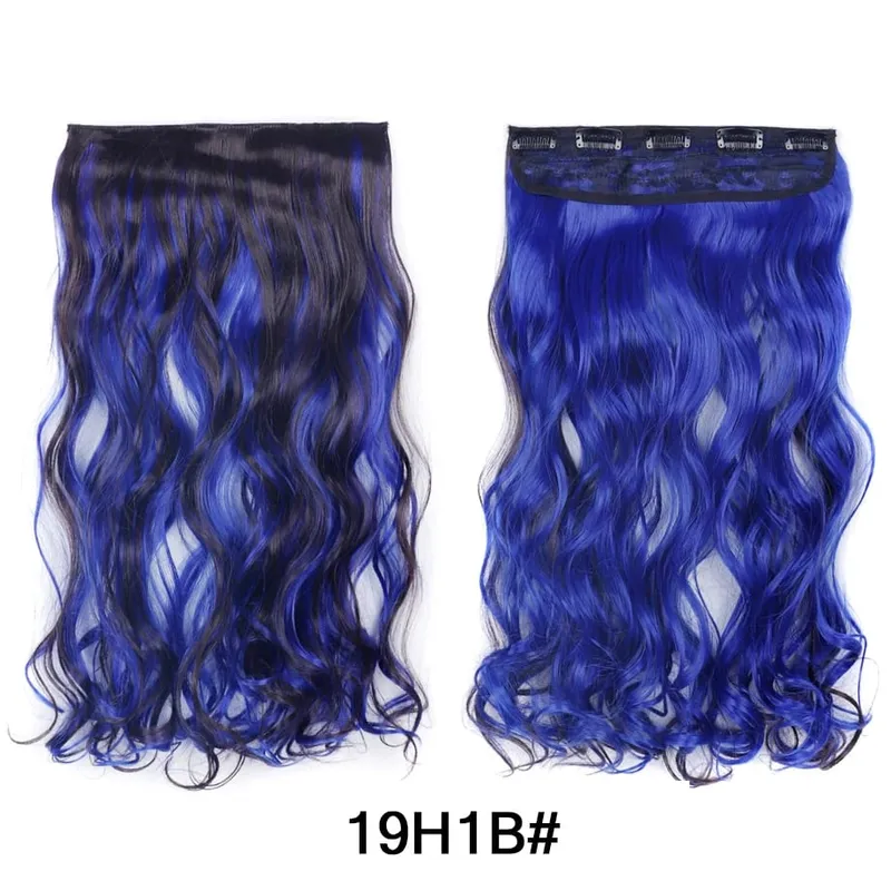 Water Wavy Clip in Hair Extension Synthetic Hair Highlight Silky Soft Natural Look with Invisible Lace Weft Hairpieces for Women — image 12
