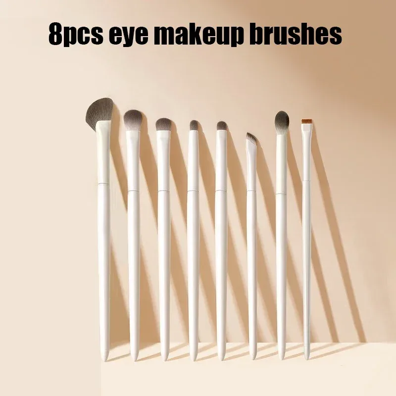 5/6/8/10pcs Natural Eye Makeup Brushes Set Detail Eyeshadow Contouring Brush Ultra Soft Blending Eyeliner Brow Brush Makeup Tool — image 9