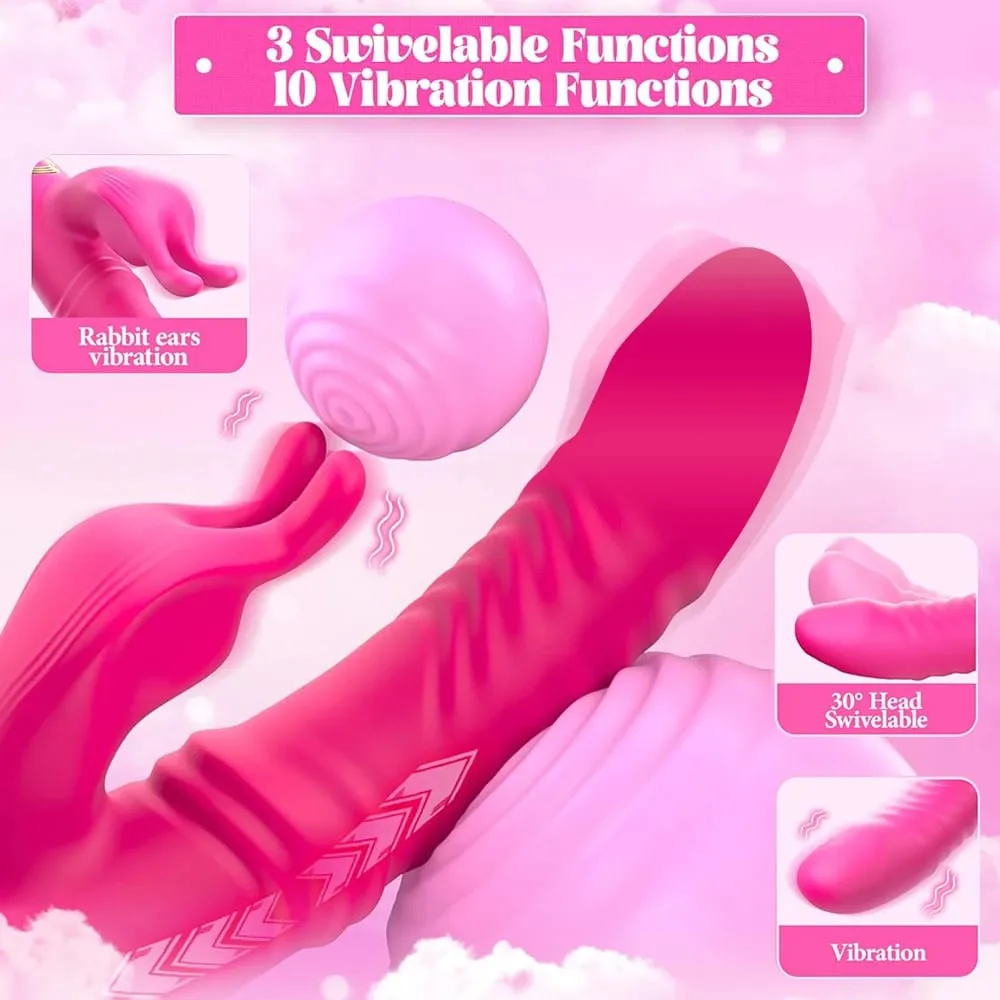 Thrusting Wiggle Rabbit Vibrator for Women Vagina G-Spot Vibrator Clitoris Stimulator Female Masturbation Sex Toy for Women — image 4