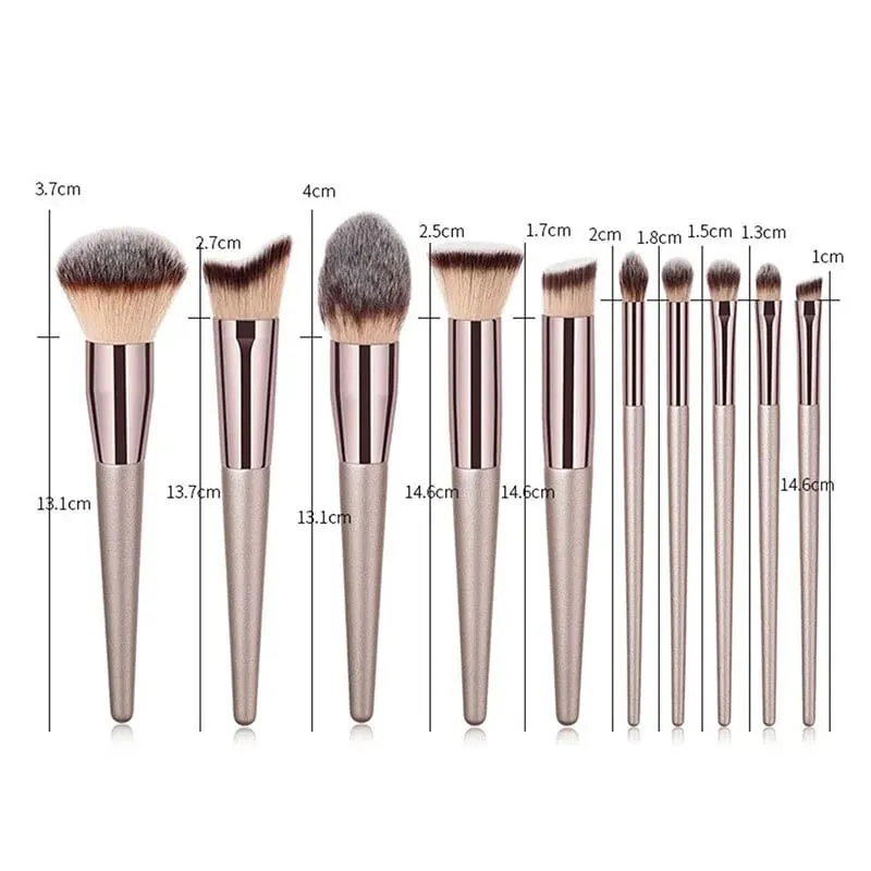 10 Pcs Makeup Brushes Complete Set of Foundation Loose Powder Blush Concealer Eye Shadow Professional Set for Face — image 2