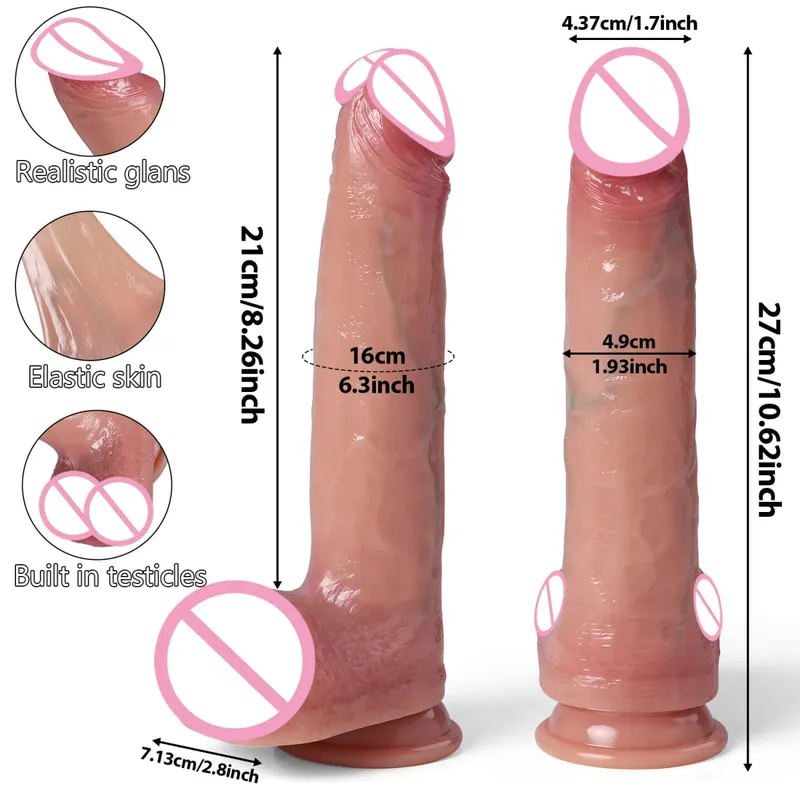 Realistic Dildos Skin Sliding Foreskin Testicles Dildo for Woman Masturbation Anal Vaginal Stimulation Strapon Silicone Sex Toys