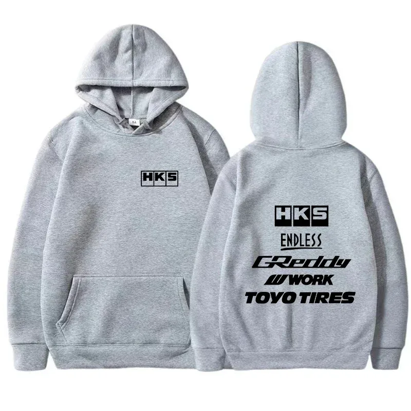 2025 남성 패션 멋진 까마귀 일본 JDM 수정 된 자동차 HKS 끝없는 Hoody 남성 여성 빈티지 캐주얼 운동복 긴 소매 풀오버