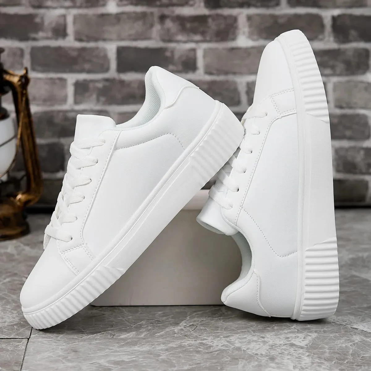 2024 New Men's Sneakers White Casual Shoes Fashion Couple Women Platform Flats All Matching Walking Sneakers for Men Board Shoes — image 5
