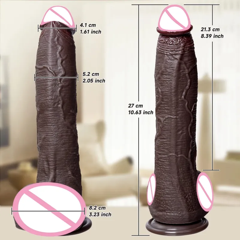 Huge Black Dildos Adult Sex Toys for Women Realistic Dildo Double Layered Liquid Silicone Thick Penis Woman Masturbation Penis — image 8
