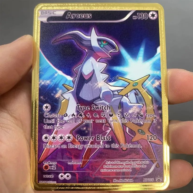 ภาษาอังกฤษโลหะการ์ด Pokemon DIY Arceus Mewtwo Charizard Pikachu เหล็กเงา Pokémon GX Vmax EX เกมคอลเลกชันเด็กการ์ดของเล่นของขวัญ — image 30
