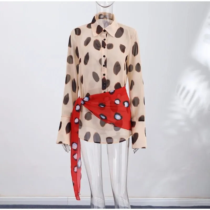 Sexy Leopard Printed Women Dress Long Sleeve See Through Hanging Neck Ribbon Lady Dresses 2026 Summer Autumn Chic Female Robe — image 8