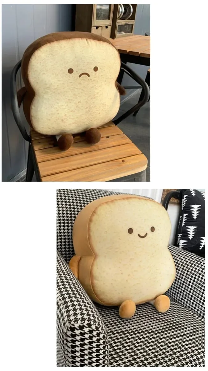 NEW Happy Sad Toast Plush Toy Sleeping Baby Stuffed Pillow Sofa Back Cushion Children Baby Birthday Present Gift Home Decor — image 8