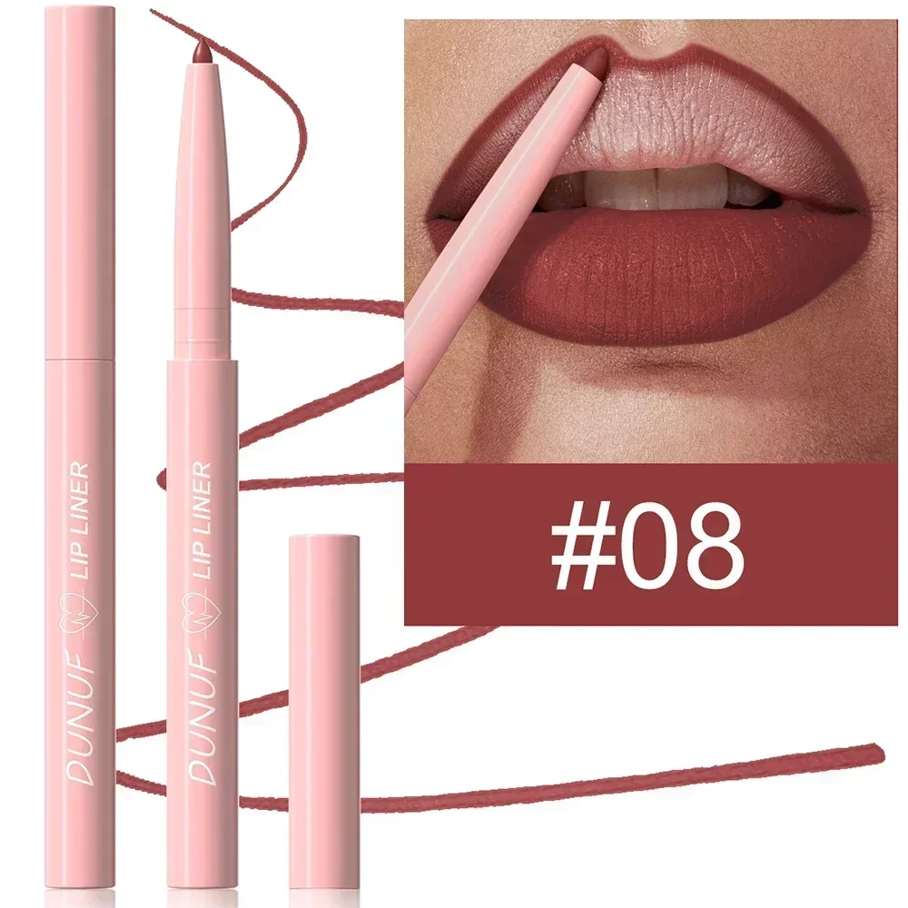 1 Stück, verjüngte Spitze, Lipliner-Stift, matt, aufpolsternder Lippenfleck, langlebig, wasserdicht, feiner Lippenstift, schlanke Lippen, Umriss, Kontur, Make-up, Rosa — image 13