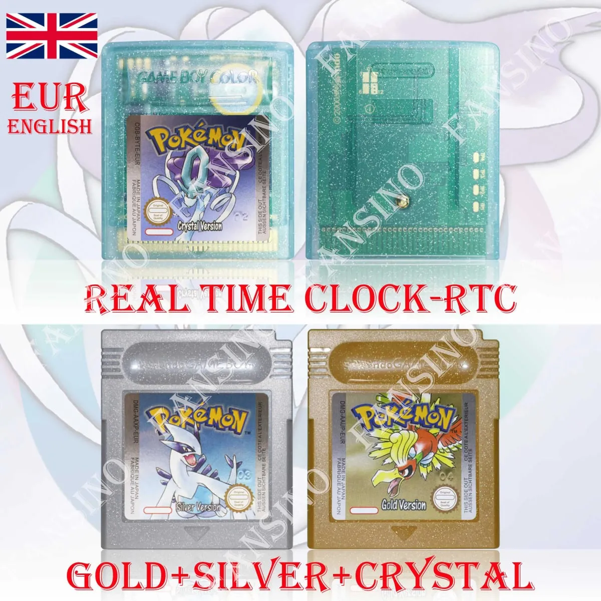 GB/GBC Real Time Clock Pokemon Crystal/Gold/Silver Version Video Game Cartridge with Battery USA/NOE/FRA/ESP/ITA Version — image 25