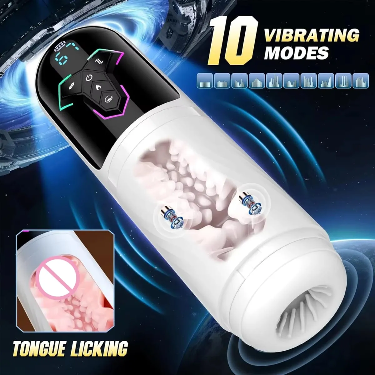 Y-Pao 4in1 Automatic Male Masturbator Vibrador Blowjob Machine 7 Thrusting 10 Vibrating 5 Sucking Heat Adult Sex Toys for Men