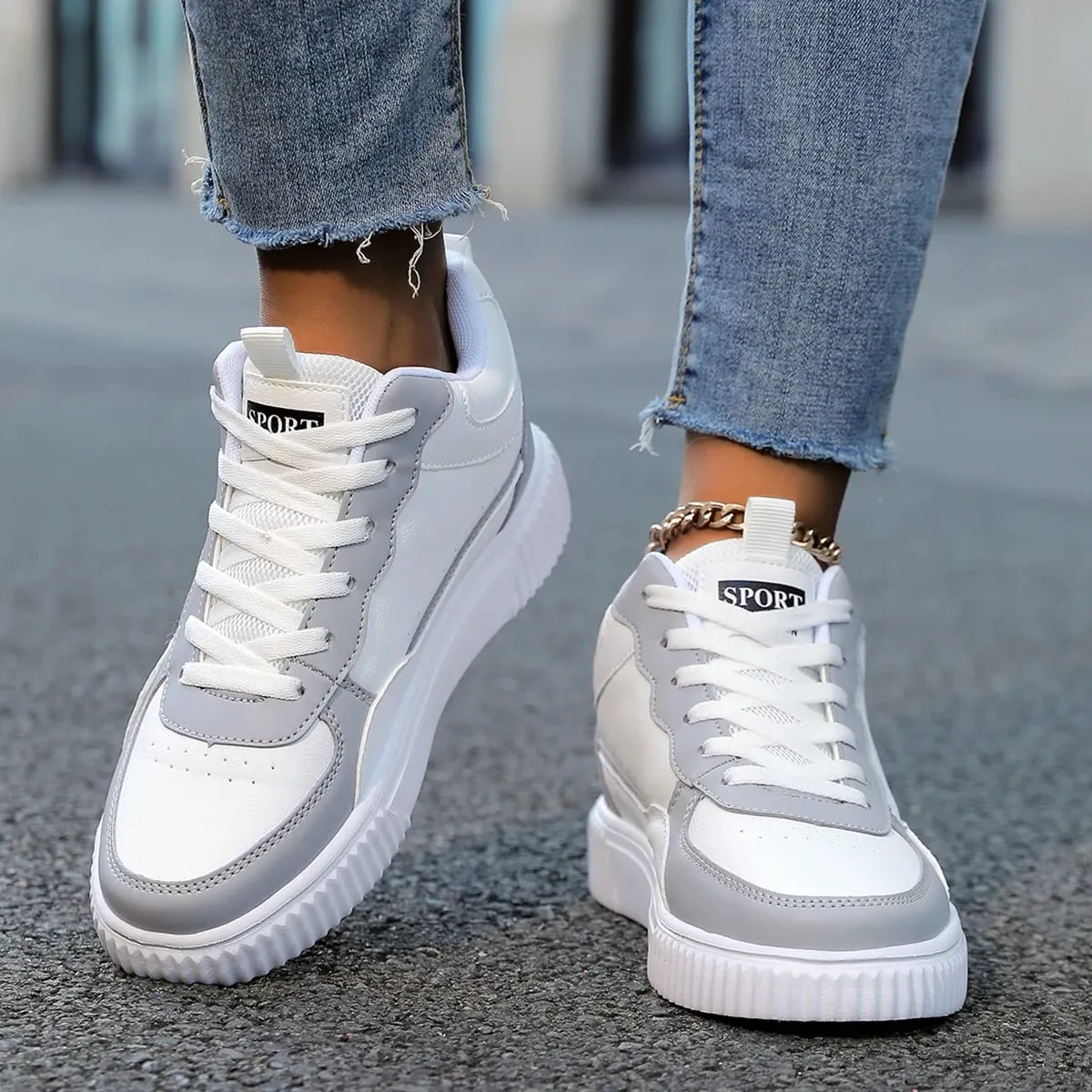 Men's High-Top Sneakers Spring and Summer Trendy Men's Gray Youth Student Shoes Fashionable Versatile Casual Low-Top Sneakers — image 2