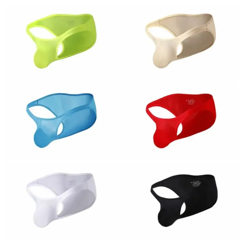 Schnell trocknende, ultradünne Slips aus Eisseide, niedrige Taille, nahtlos, für Herren, Unterwäsche, U-Beutel, Dessous, Netzhöschen, Reisen — image 6