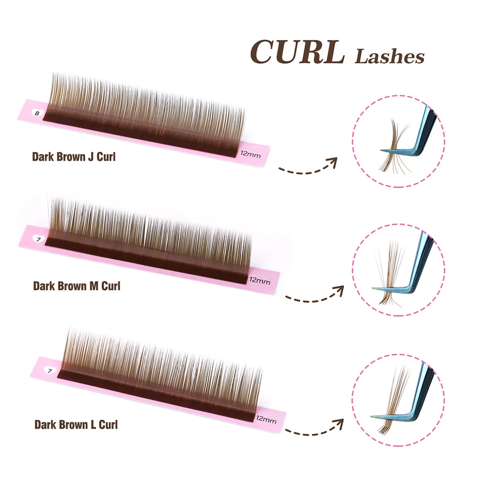 New Style Dark Brown Light Brown Individual Eyelashes 0.05 0.07 C D J L M Curl Color Soft Natural False Eyelashes Makeup Cilios — image 5