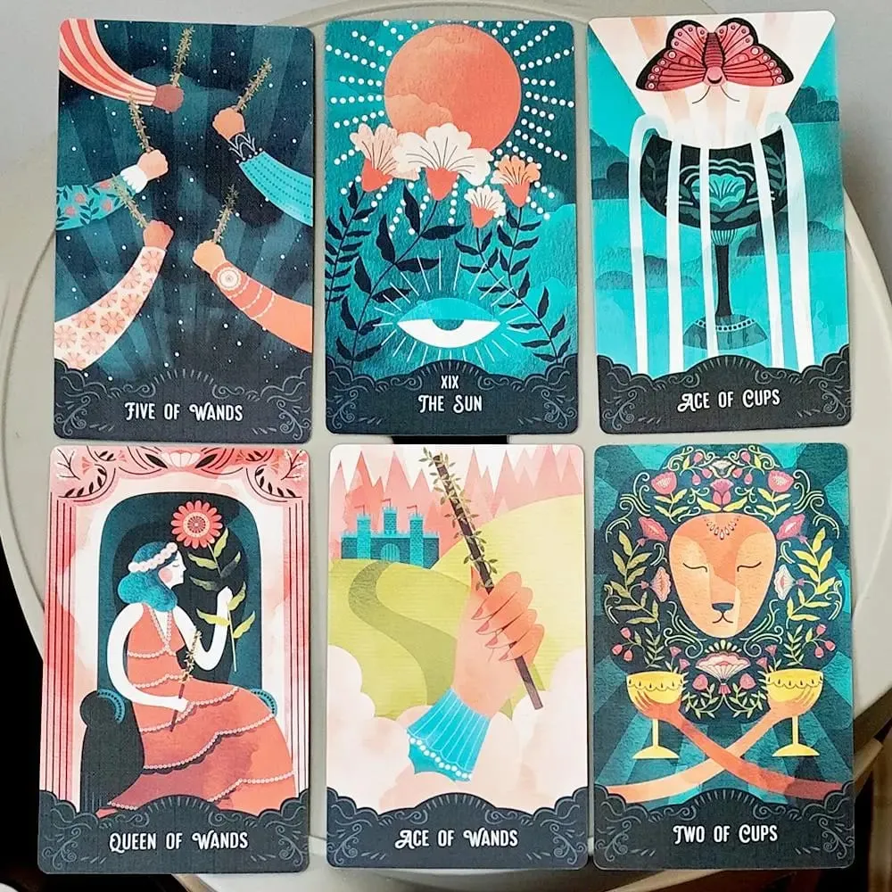 Jeu de Tarot Star Maiden, 78 cartes, esthétique, céleste, divin, dans une boîte rigide en deux pièces, Double gaufrage 12x7cm