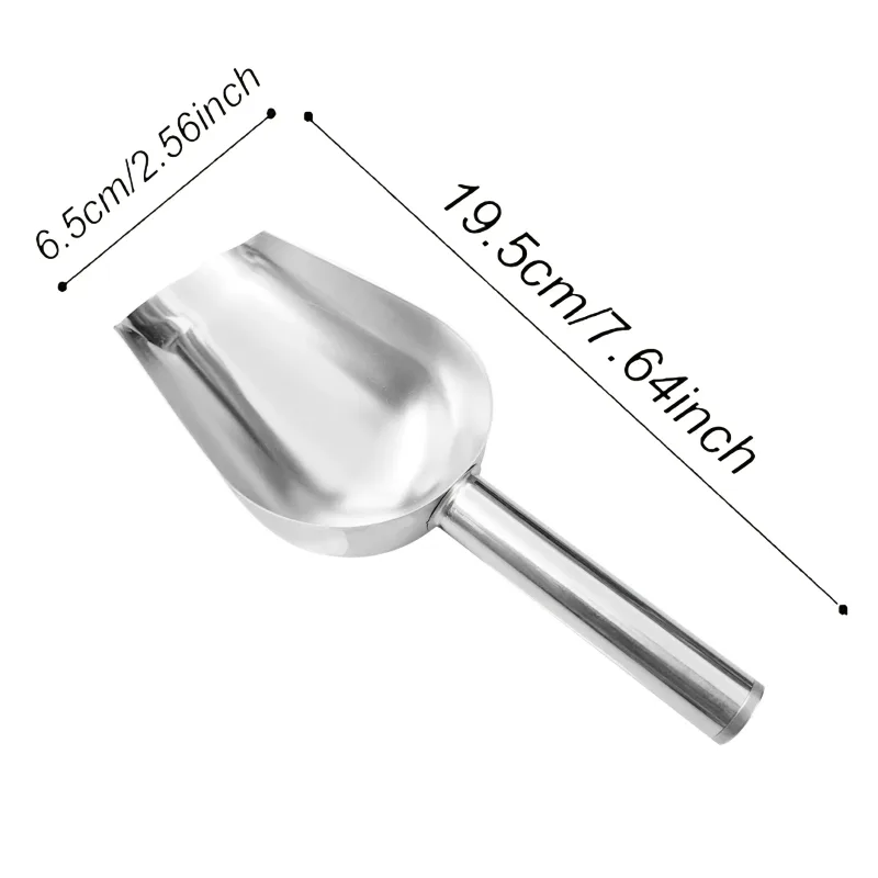 3PC Stainless Steel Scoop Set | Heavy Duty Ice Shovel for Pet Food & Grains | Multi-Use Commercial Kitchen Tool Rustproof — image 4
