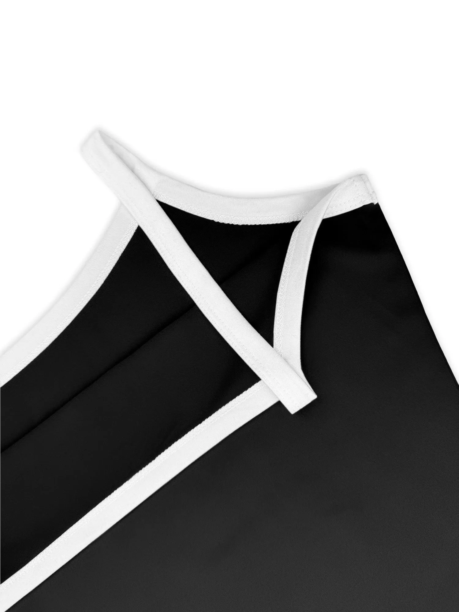 Contrast Binding U-Neck Crop Cami Slim Spaghetti Strap Bodycon Tank for Urban Street Style & Evening Date Outfits — image 6