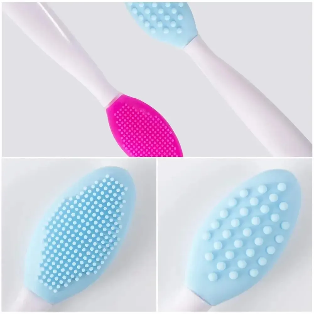 Wholesale 4pcs New Fashion Design Nose Double-Sided Tool Silicone Lip Scrub Exfoliator Brush make up brushes makeup brush set