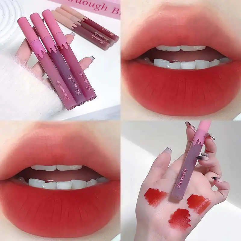 6color Velvet Matte Lip Gloss Waterproof Non Stick Cup Silky Matte Hawthorn Red Lipgloss Sexy Lip Makeup Cheap Lipstick Cosmetic — image 2