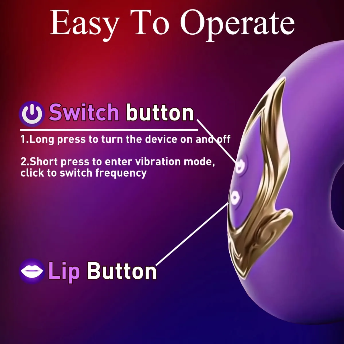 Four-in-One Female Vibrator with Clitoral G-Spot Stimulation Dual Motor Tongue Lick Massage 7 Modes of Slap 7 Modes of Vibration — image 3