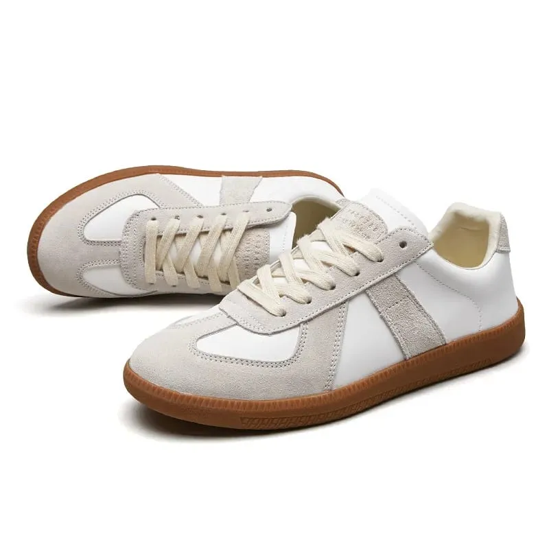 Men Retro Suede Leather Casual Sneakers Lace Up Flat Skate Shoes Comfortable Non Slip Sports Shoes for Men — image 12