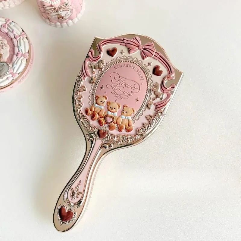 Flor sabe espelho de maquiagem portátil almofada de ar pente todas as séries padrão de relevo kit de ferramentas de maquiagem de cor limitada — image 6