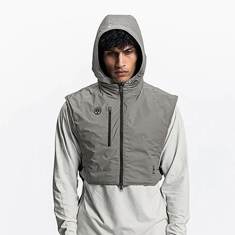 Men's Waterproof Reflective Hooded Vest Sleeveless Running Jacket Gym Outdoor, Breathable Windbreaker Night Training Sportswear — image 3