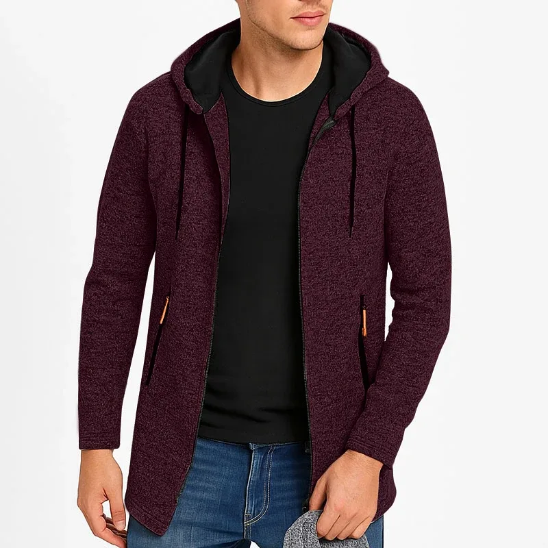 Men Sweatshirts Casual Hooded for Men with Zip Pockets Full Zip Long Sleeve Sweatshirt Sports Hooded Jacket Oversize Outerwear — image 4