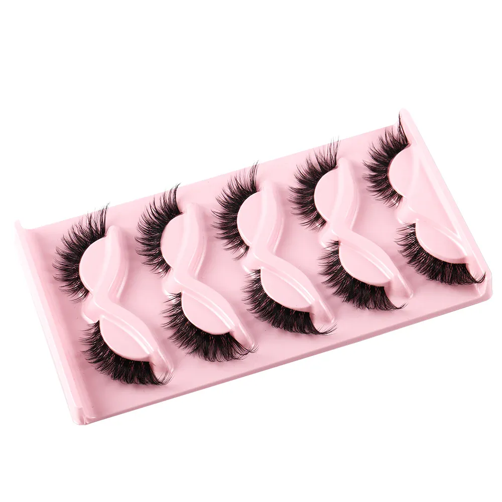 5 Pairs Cat Eye False Eyelashes Faux Mink Natural Long Manga Lashes Winged Elongated Outer Corner Fake Eyelashes Daily Makeup — image 5