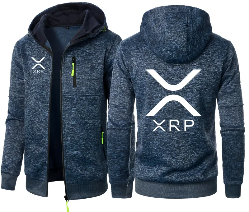 Cryptocurrency Ripple XRP Herenhoodies Jacquard Sweatshirt Rits Sweatshirt met capuchon Herenkleding Sportkleding Casual jas — image 2
