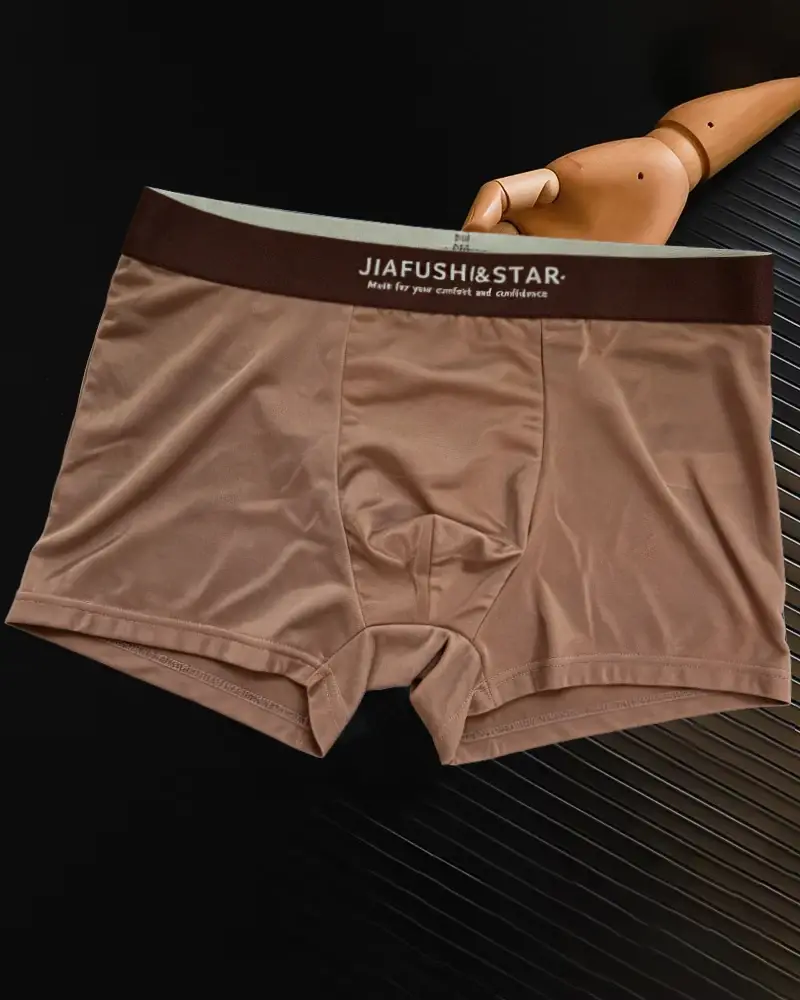 10PCS Men's Underwear Ice Silk High-End Men's Light Luxury Satin Silk Breathable Flat Corner Four Cornered Shorts Without Marks — image 3