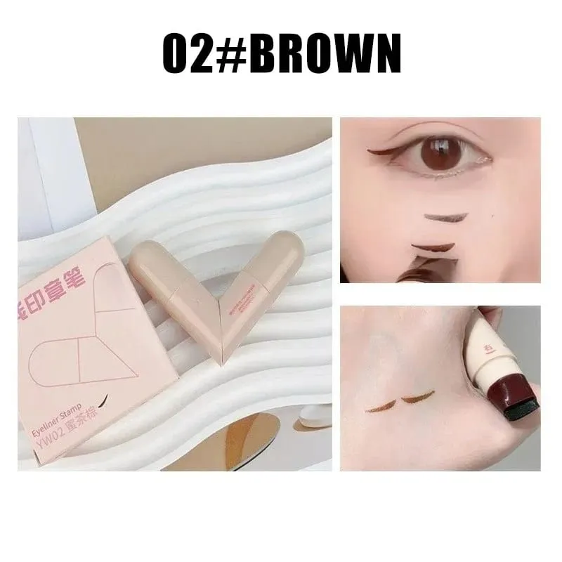 Lazy Integrated Eyeliner Stamp Dual-Head Rotatable Precise Outline Seal Lasting Waterproof Fast Drying Liquid Eye Liner Pen — image 8