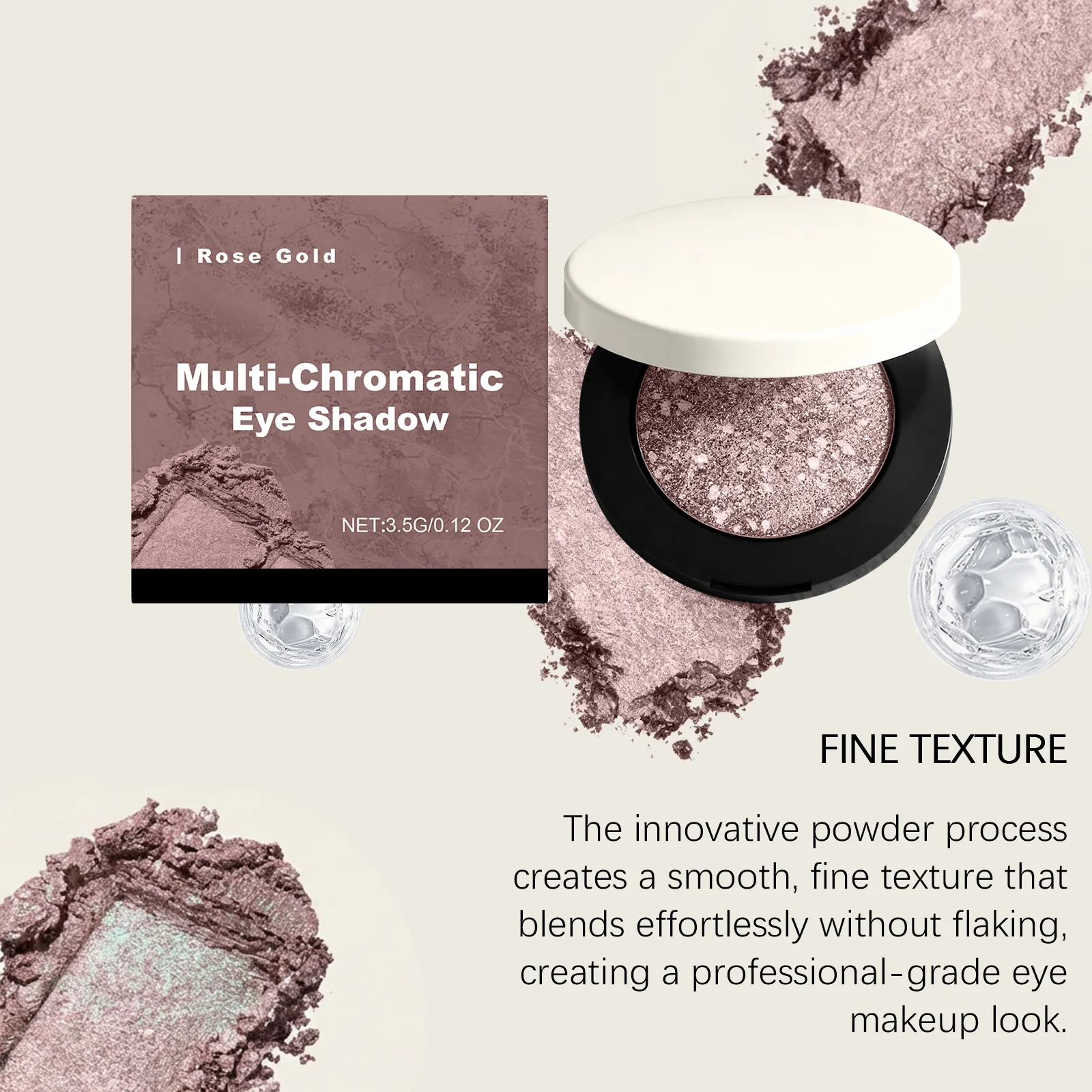 Rose Gold Shimmer Shine Eye Shadow Daily Natural Glow Colorful Lustrous Eyeshadow Portable Compact Palettes For Travel Office Dating Party Eye Makeup Cosmetic — image 5