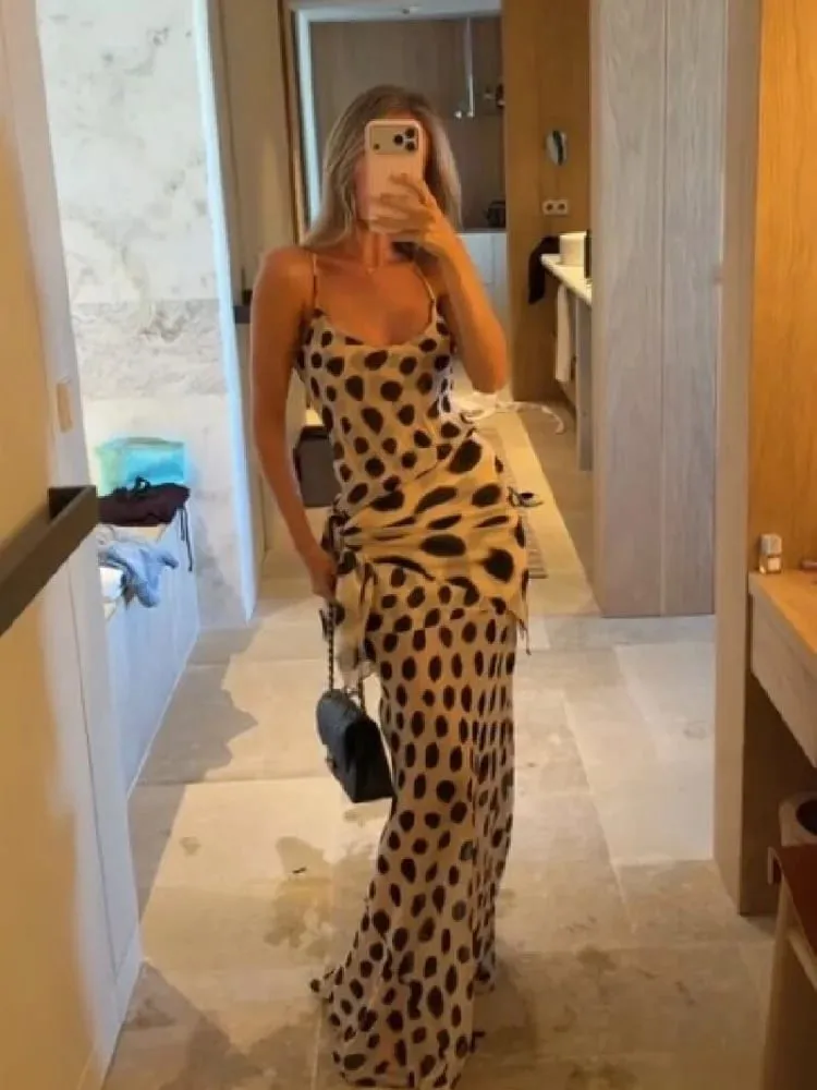 Fashion Polka Dot Patchwork Vestido Women Elegant Spaghetti Strap Slim Fit Bodycon Dresses Summer Vacation Date Club Outfit 2026 — image 2