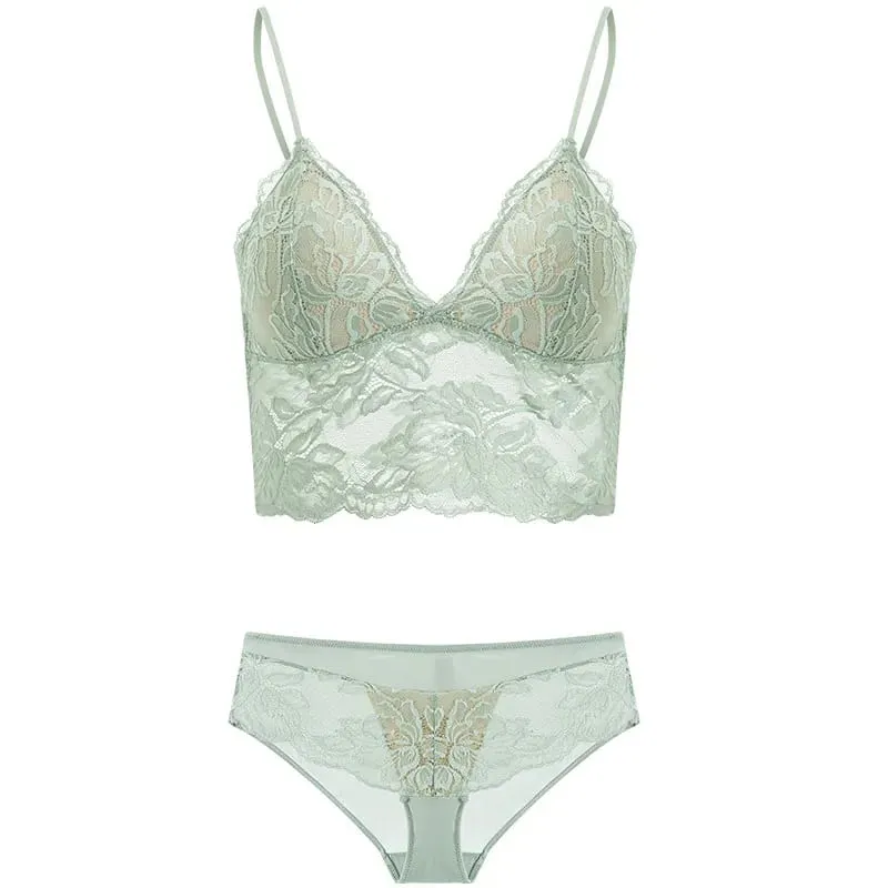 Women's French Thin Lace Wireless Set Strapless Triangle Cup Slim Invisible Bra Perfect for Big Bust To Look Smaller Daily S-xl — image 13