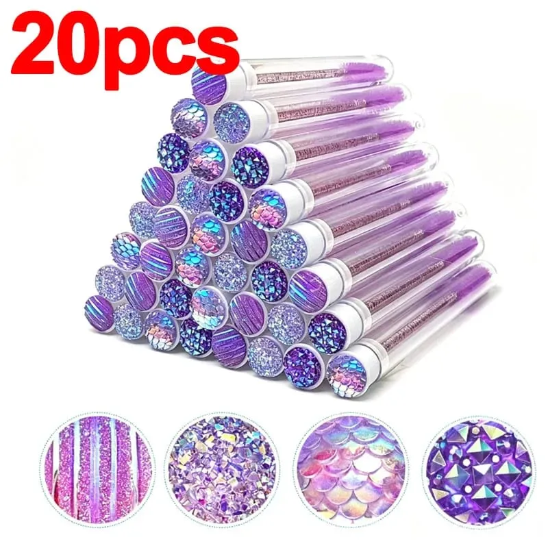 New 20/40pcs Disposable Eyelash Brush Tube Mascara Wands Tubes Dust-proof Lash Spoolies Storage Makeup Tool HZS36 — image 10