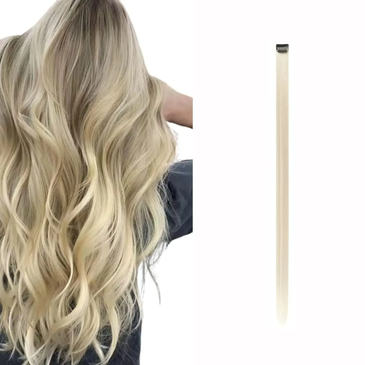 Synthetic 1-6pc Colored Hair Extensions Clip in Colorful Hair Extensions Rainbow Hair Extensions for Women Girls Hair Extensions — image 11