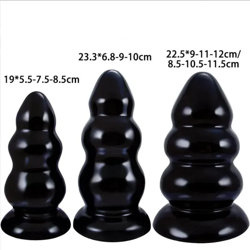 Super Huge Anal Plugขนาดใหญ่Dildos ButtPlug Anus Expansionต่อมลูกหมากMassagerพร้อมถ้วยดูดของเล่นสำหรับผู้หญิงผู้ชายMasturbator