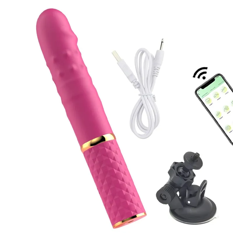 Beginner Telescopic Dildo Vibrator Thrusting Retractable Pussy G Spot Clitoral Anal Stimulation Sex Machine Sex Toys For Women