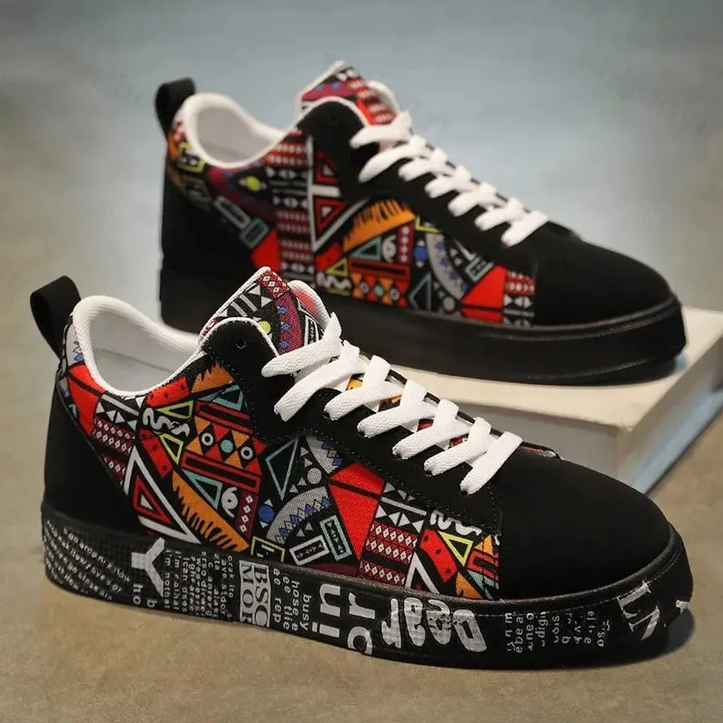 Mens Casual Sport Shoes 2025 Autumn Fashion Comfort Non Slip Casual Sneakers Platform Outdoor Running Shoes Graffiti Board Shoes — image 4