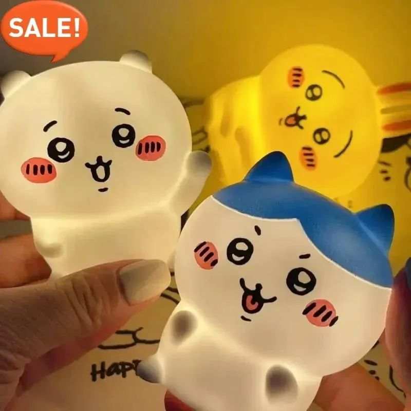 Kawaii Chikawa Bedroom Desktop Decoration Hachiware Usagi Cartoon Vinyl Doll Night Light Luminous Toy Surprise Girl Gifts — image 3