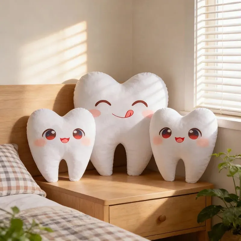 Simulation Lovely Tooth Plush Toys Cute Expression White Teeth Stuffed Soft Pillow Funny Sofa Cushion Gift For Children Gifts — image 4
