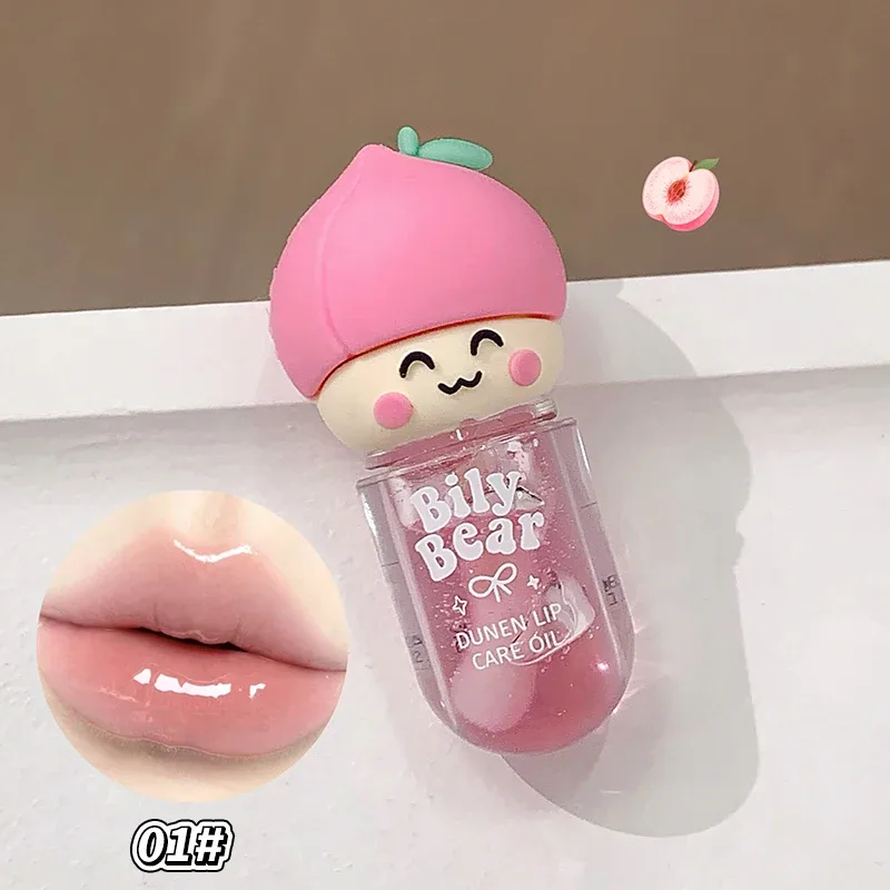 ลิปออยล์ Peach Honey Jelly พร้อมลิปกลอสสตรอเบอร์รี่ให้ความชุ่มชื่นยาวนาน กันน้ำ ไม่ซีดจาง Mirror Lipgloss เครื่องสำอาง — image 8