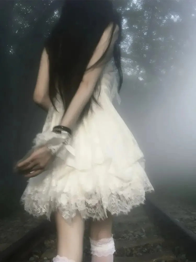 Gothic Retro Sweet Bud Mini Dress Women Harajuku Y2k Strap Dress Y2K Aesthetic Club Party Fashion Outfits — image 4