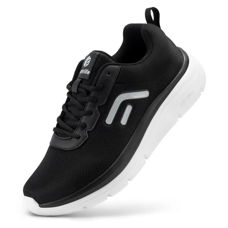 FitVille Walking Shoes for Herr Bred Bredd Tjock sula Lättvikts andas Sneakers Skor för Plantar Fasciitis Smärtlindring