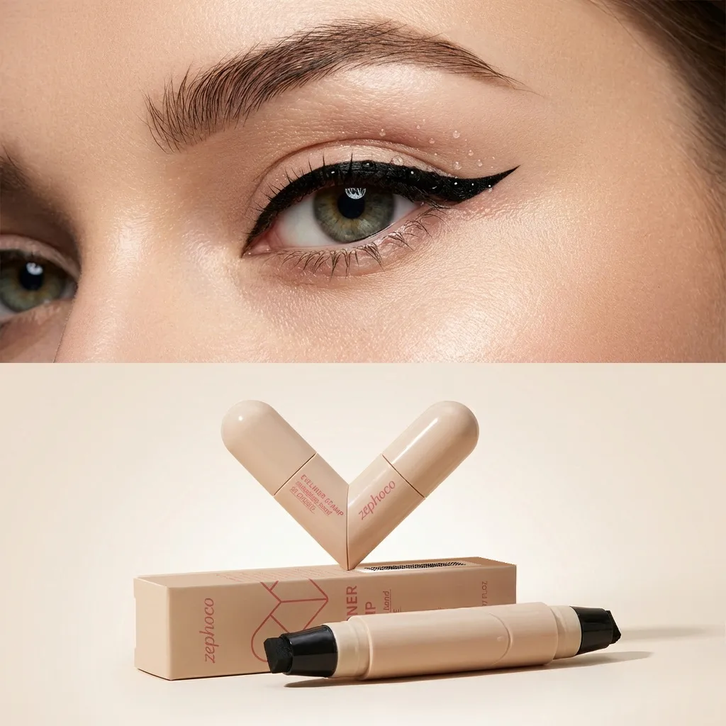 Dual-Ended Liquid Eyeliner Stamp Pen Series - Smooth Application for Flawless Lines Versatile & Highly Pigmented Eye Makeup — image 1