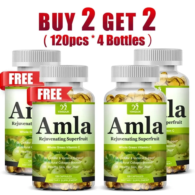 Buy 1 Get 1 Free! Pure Amla Capsules Helps Maintain Healthy Glucose Levels Metabolic Balance Improves Complexion from Within