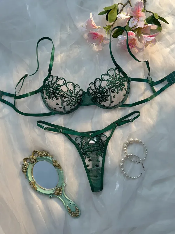 Dame ungdommelig Daisy sommerundertøj semi-transparent broderet sød sød justerbar stil dameundertøj