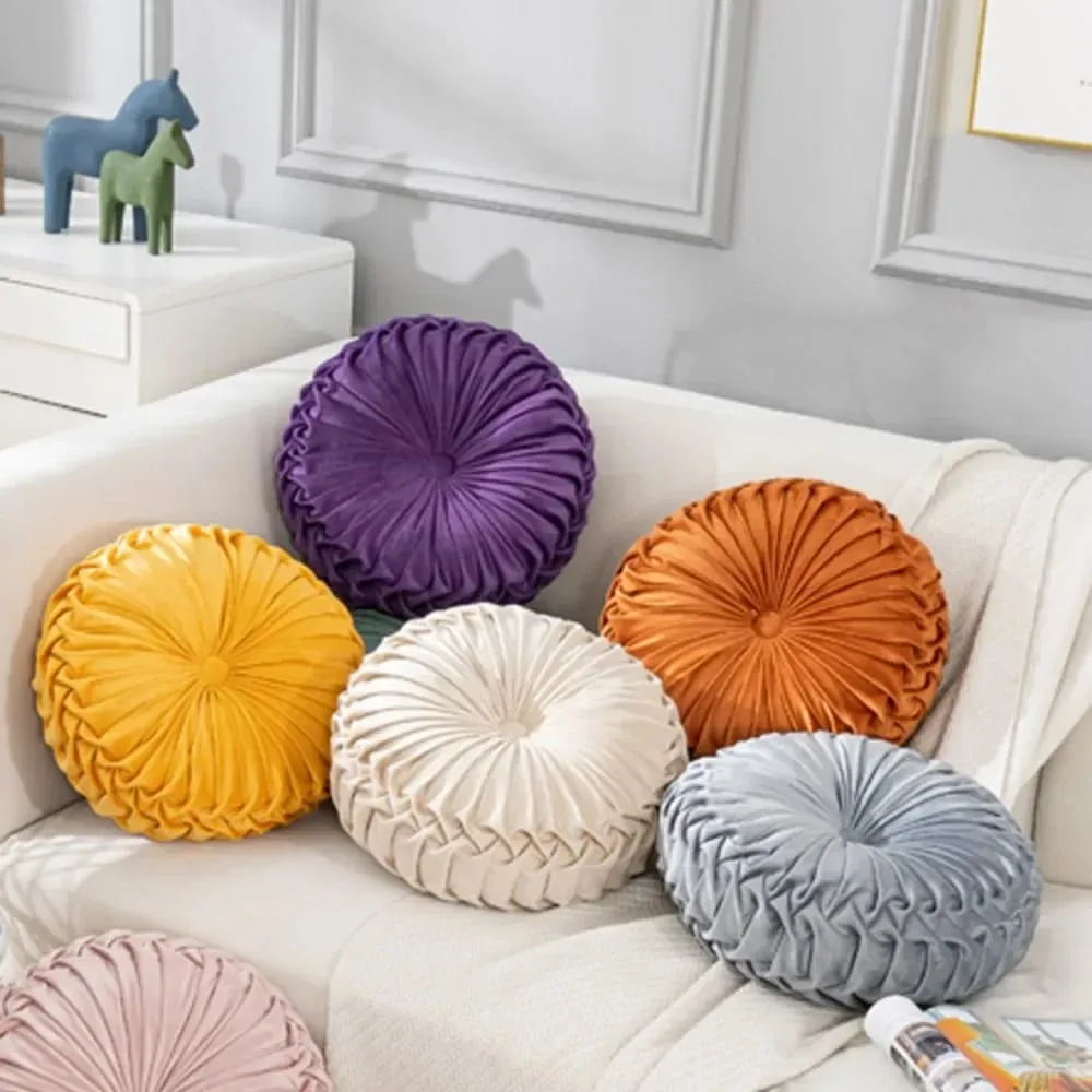 Plush Pumpkin Cushion Handmade Lumbar Support Pillow for Sofa Bed Office Nordic Decor — image 8